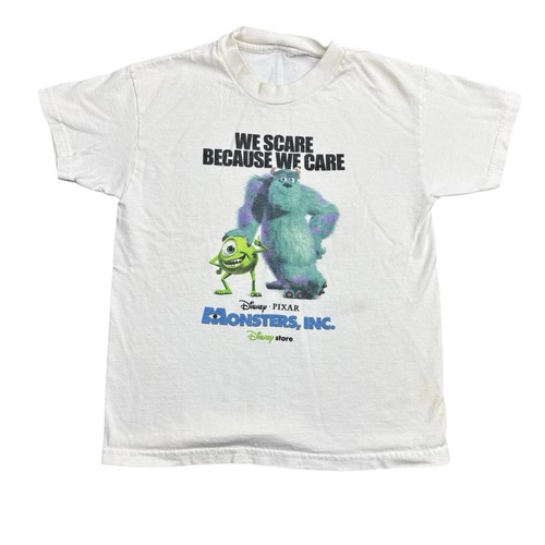Vintage Disney Pixar Monsters Inc Movie Promo T-Shirt Youth Medium Graphic Print