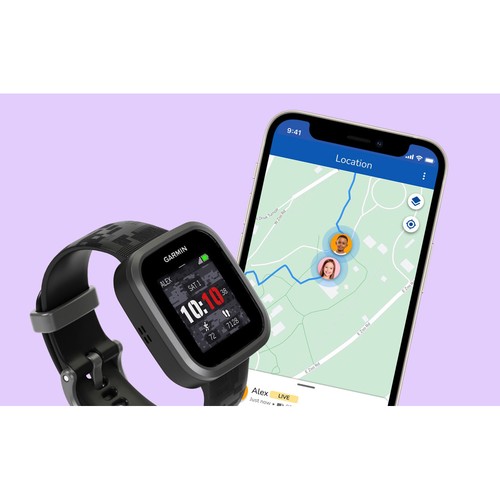 Garmin Bounce Dziecięcy Smartwatch Dwukierunkowy tekst i wiadomość głosowa Śledzenie lokalizacji - Czarny - Zdjęcie 10 z 12