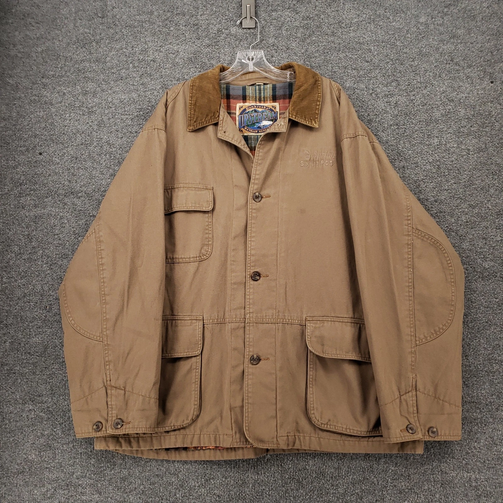 VINTAGE Dunbrooke Upstream Jacket Mens XL Brown Flannel Lined Utility Coat Field