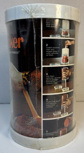 Patti-Stacker Hamburger Patty Maker Vintage 1970’s Kitchen Gadget - Picture 2 of 8