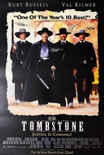 Tombstone Signed Movie Poster Kurt Russell Val Kilmer Sam Elliott Paxton COA