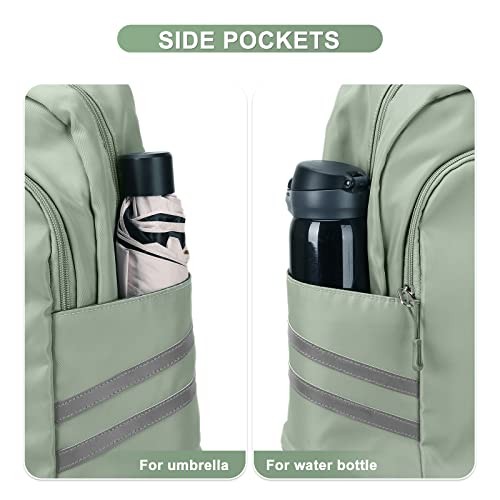 Gym Backpack For Women Waterproof Backpack With Shoe Compartment Light Green - Picture 7 of 7
