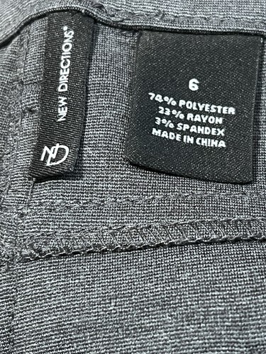 New Directions Slim Leg Graphite Casual Pants Size 6 - Picture 7 of 9