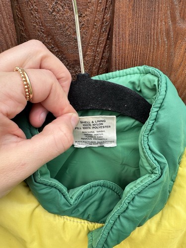 Vintage 80s Color Block Youth Puffer Vest XL/18 - Picture 4 of 6