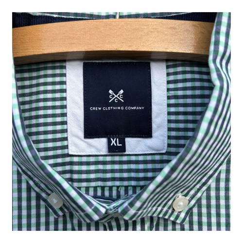 CREW CLOTHING CO 100% COTTON SHORT SLEEVE SHIRT GREEN MIX MENS XL - Picture 6 of 10
