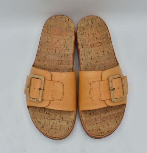 Kork Ease Womens Size 7 Tutsi Buckle Light Orange Leather Slide Sandals Shoes - Picture 8 of 12