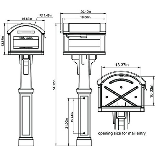 Gibraltar Mailboxes GHC40M01 Grand Haven Decorative Package Mailbox, Extra - Picture 3 of 4