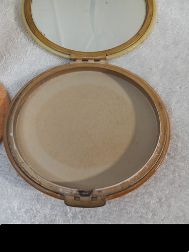 Vintage Large Rex Fifth Avenue Compact W/mirror Flowers Yellow Mcm 1950s - Picture 9 of 17