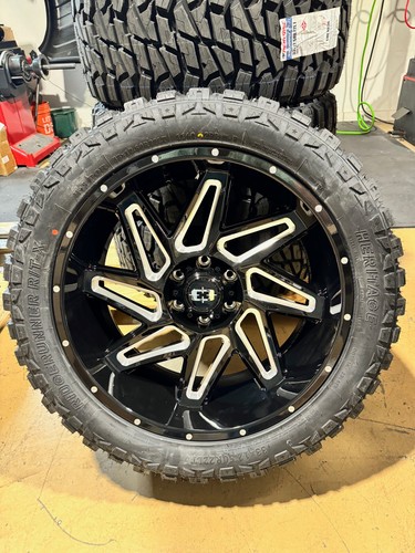 5) 22x10 Vision Spyder Black Wheels 33" RT Tires Package 5x5 Jeep Gladiator JT - Picture 7 of 9