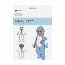 Simplicity Sewing Pattern S9159 Baby Animal Shark Lion Fawn One Piece Costume
