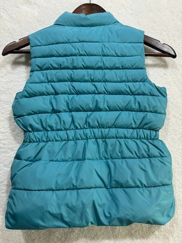 Gap Kids Puffer Vest Girls Medium 8 Aqua Teal Jacket Ski Outdoor Coldgear - Picture 7 of 12