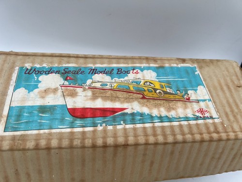 VINTAGE Wooden Scale Electric Speed Boat in Box - Made in Japan MHM - Picture 12 of 15
