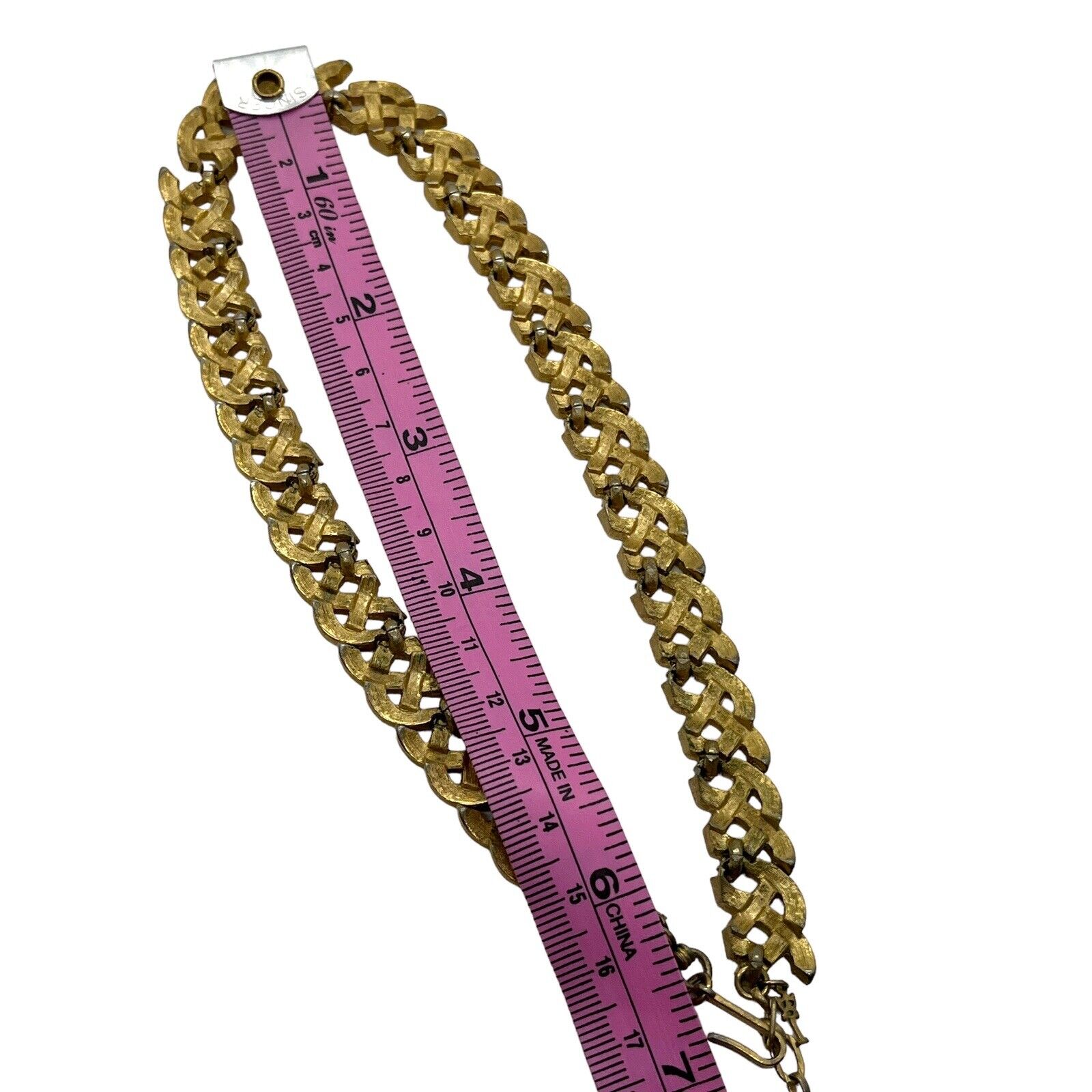 Crown Trifari Choker Necklace Gold Tone Woven 195… - image 9