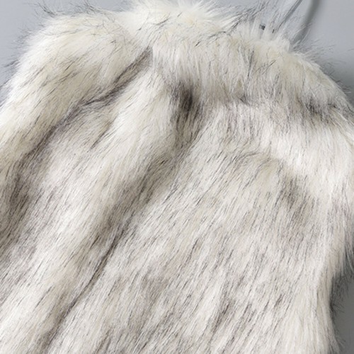 Women's Casual Vest Jacket Faux Fur Vest Coat Woolen Stand Collar Waistcoat Tops - Picture 9 of 15