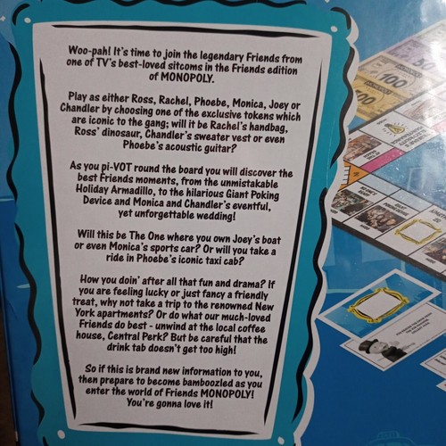 Monopoly F.R.I.E.N.D S The TV Series Inc Free Top Trump Cards Hasbro Gaming 8+ - Picture 6 of 19