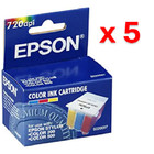 Lot of 5 Genuine Oem Epson Color Ink Cartridge S020097 New Sealed