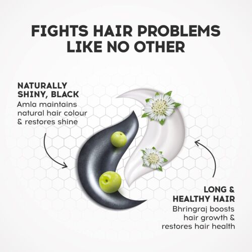 Champú largo y negro Dabur Vatika, Amla y Bhringraj para cabello negro brillante -640 ml - Imagen 5 de 7