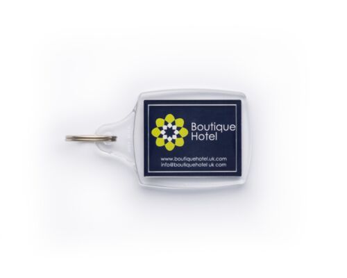 Photo Insert Key Rings - A5 clear acrylic fobs made in the UK 45x35mm inserts - Picture 2 of 9
