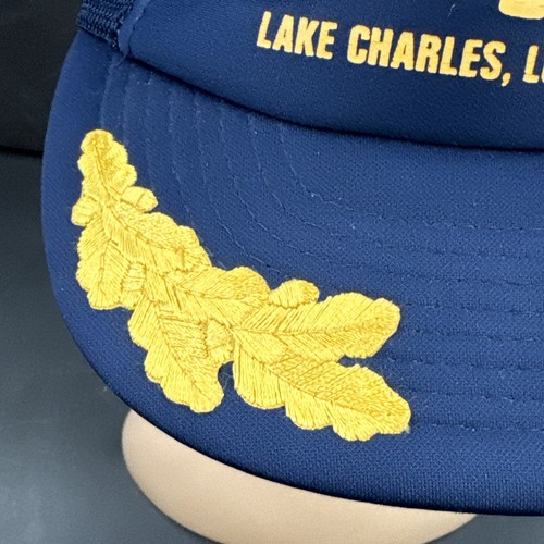 Gorra de camionero de malla hoja dorada vintage azul DA Boeing Lake Charles Louisiana - Imagen 3 de 11