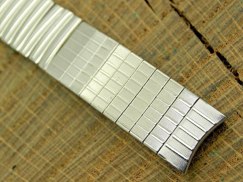 Vintage Watch Band 13mm Curved Lug Ladies Stainless Steel Expansion NOS Unused - Picture 1 of 3