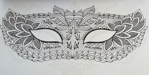 Masquerade Masks Adult Coloring Book Mardi Gras Mantra Craft New & Expanded - Picture 8 of 8
