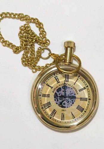 Reloj Bolsillo Histórico Náutico Latón–2" Clásico Estilo Elgin Diseño Único Mejor - Imagen 5 de 8