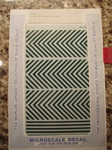 8" Barricade Chevron Stripes Decals Microscale 87-283 9117x OOP - Picture 3 of 3