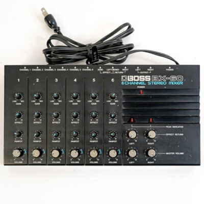 （通電確認済・取説あり）BOSS　BX-60　6チャンネルステレオミキサー BOSS BX-600 ステレオミキサー