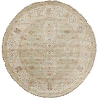 Hand-knotted Alec Border Zealand Wool Rug (8' Round) Hand-knotted Alec Border Zealand Wool Rug (8' Round)