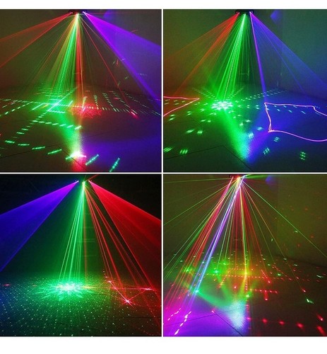 DJ Lichter, Vierstrahl Effekt Bühnenlicht RGB Sound Aktiviert Muster Party - Bild 6 von 6
