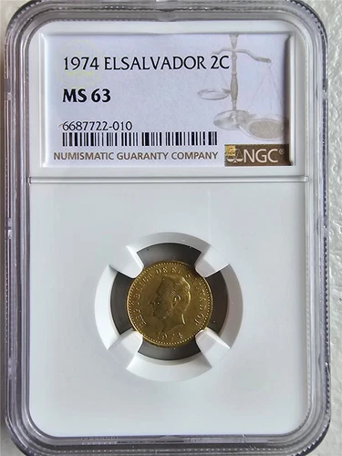 El Salvador 2 Centavos 1974 NGC MS 63