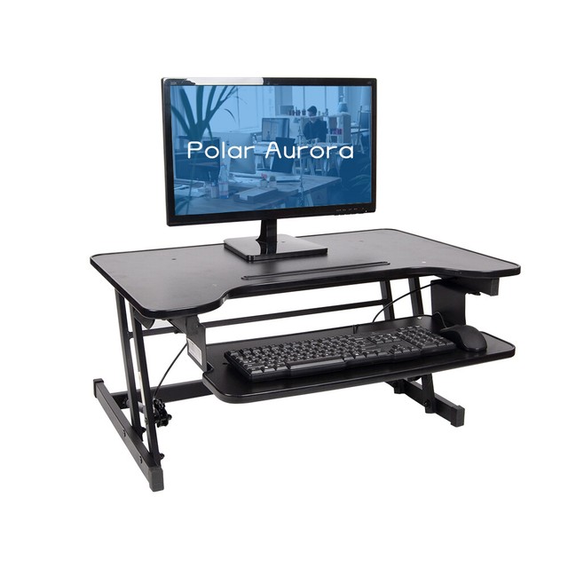 Polar Aurora Standing Desk Height Adjule Stand Up 32 Riser Black