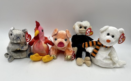 TY BEANIE BABY BABIES LOT BEARS HOWL USA ALMOND MOOCH DECADE EGGS HANG TAGS - Picture 6 of 11