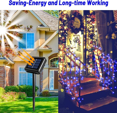 100 LED Solar String Lights Outdoor Garden Party Xmas Fairy Wedding Lamp - Picture 12 of 19