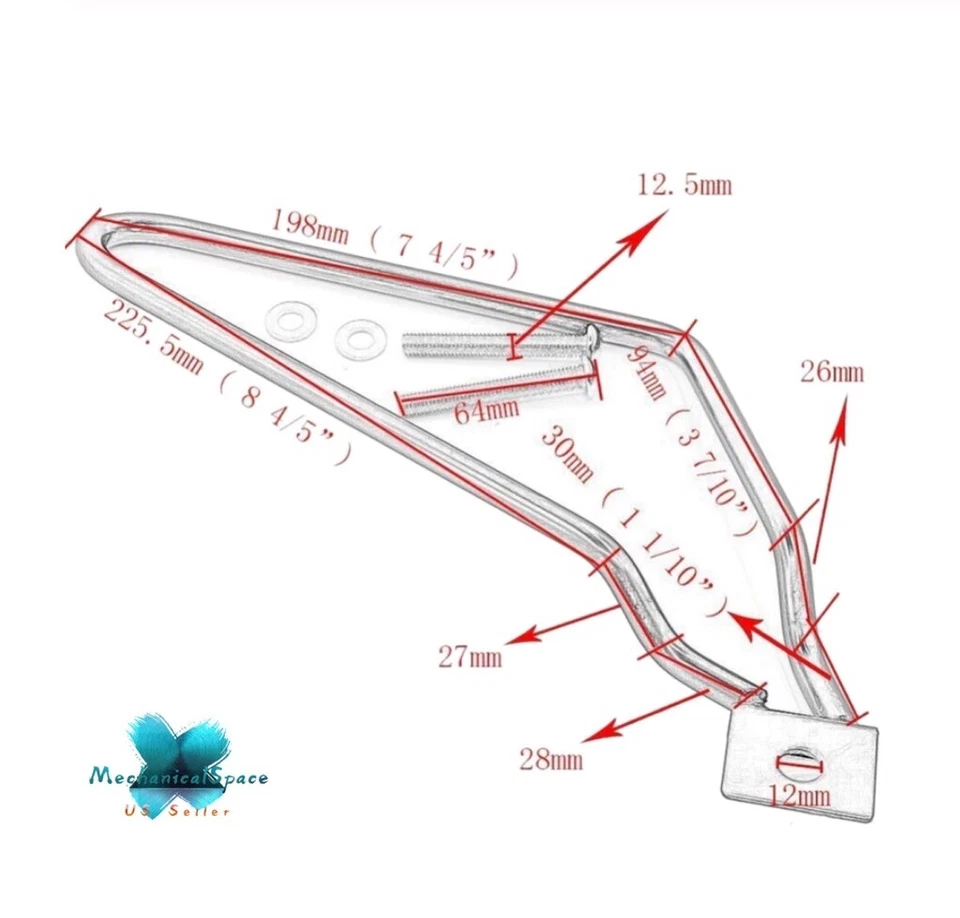Универсальный черный кронштейн для крепления опоры седельной сумки мотоцикла Harley - Изображение 3 из 4