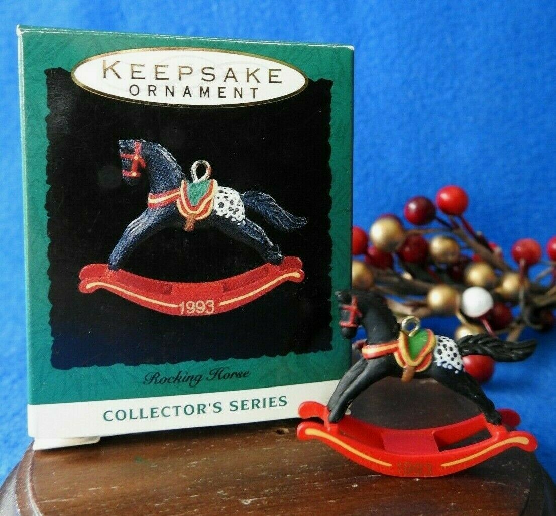 Hallmark Rocking Horse Miniature Christmas Ornament 1993 Feather Tree 6th in Series