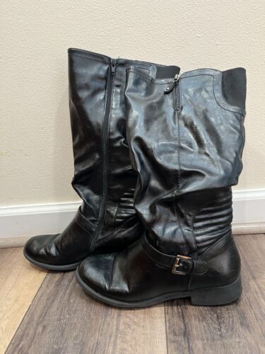 White Mountain Black over calf, Wide Calf w/extra side zipper! 9 1/2 wide calf! - Picture 6 of 9