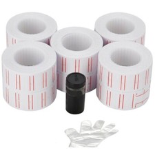 5 Boxes (30,000) White Price Gun Label Refills for MX 5500 + 5 Ink