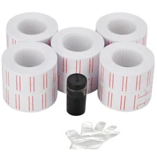 5 Boxes (30,000) White Price Gun Label Refills for MX 5500 + 5 Ink