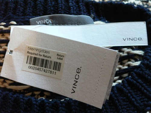 Suéter tejido grueso azul natural mercerizado Vince Coastal $398 nuevo con etiquetas xxs - Imagen 9 de 12