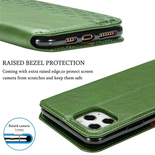 Funda de cuero con bolsillo para tarjetas tipo billetera abatible para iPhone 16 Pro Max 16E 15 14 13 12 11 XS - Imagen 8 de 54