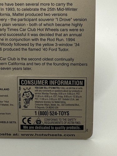 Hot Wheels 1999 Early Times 30th Annual Rod Run NIB with Protector - Bild 10 von 14