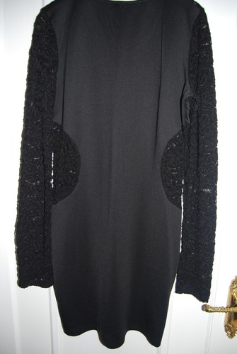 Ladies black bodycon dress with lace, very sexy - Rare - size16, new with tag - Picture 2 of 6
