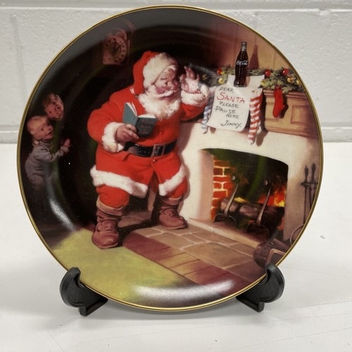 ORIGINAL Franklin Mint Santa Claus Coca Cola Coke Fine Porcelain Plate 93’ Santa