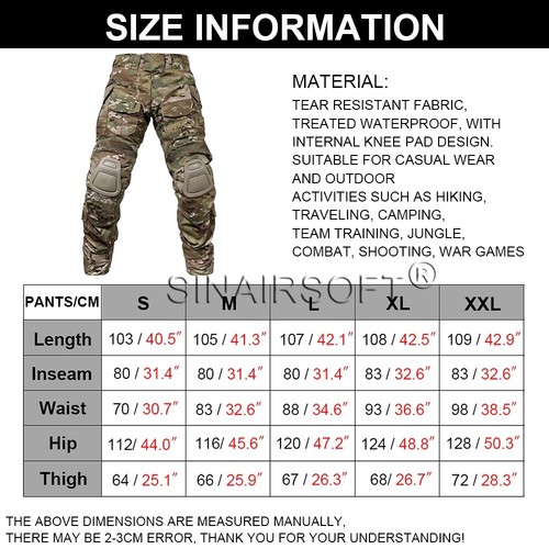 Tactical G3 Combat Trousers w/ Knee Pads Mens Airsoft Gen3 Camo Hunting Pants UK - Picture 3 of 12