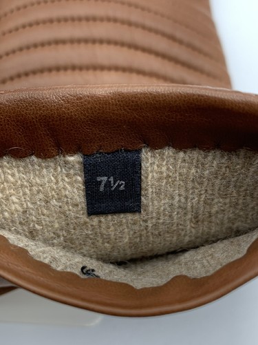 Portolano Lederhandschuhe Kaschmir gefüttert tabakbraun 7,5 Napa Gürtel gesteppt - Bild 6 von 11