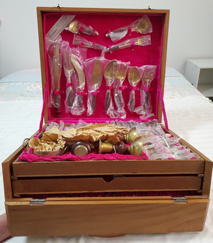 MID-CENTURY THAILAND BRONZE BESTECK SILBERBESTECK SET IN BOX BANGKOK NEW OLD STOCK - Bild 16 von 16