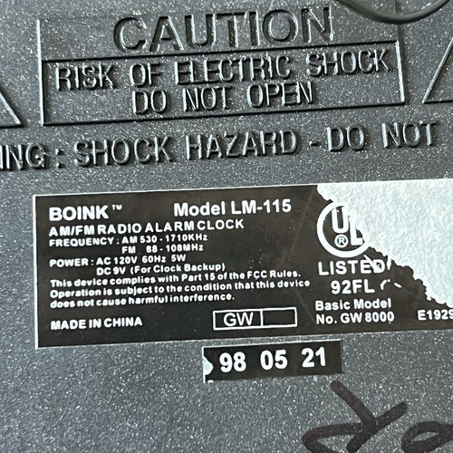 Boink Rude Awakening Talking Alarm Clock - Insult Cursing Offensive VINTAGE - Picture 7 of 8