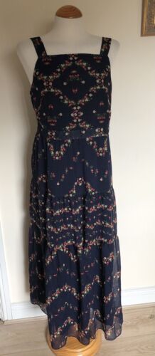 Ladies Laura Ashley navy floral fit & flare Maxi Summer Dress Size 12 UK BNWT - Picture 2 of 22