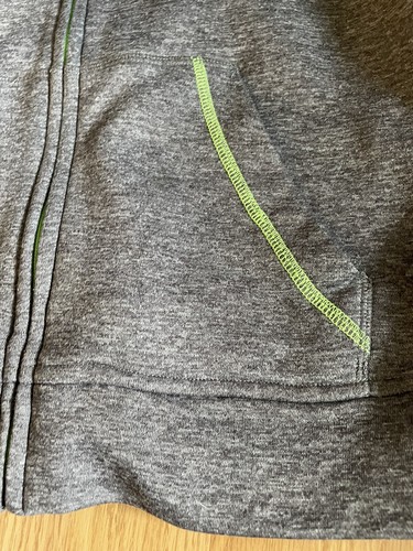 Jacket For Boy Puma Grey Medium Size Used With Neon Green Details Zipper Hoodie - Picture 2 of 9